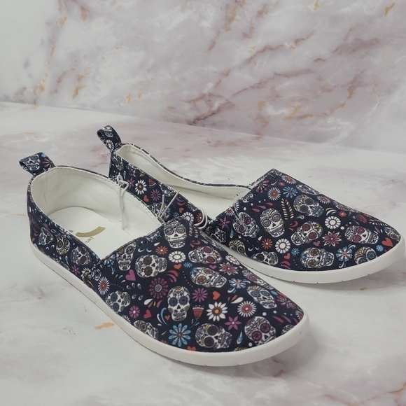 REPORT day of the dead (dias de los muertos) slip on casual flat shoes size 6 - Picture 2 of 12
